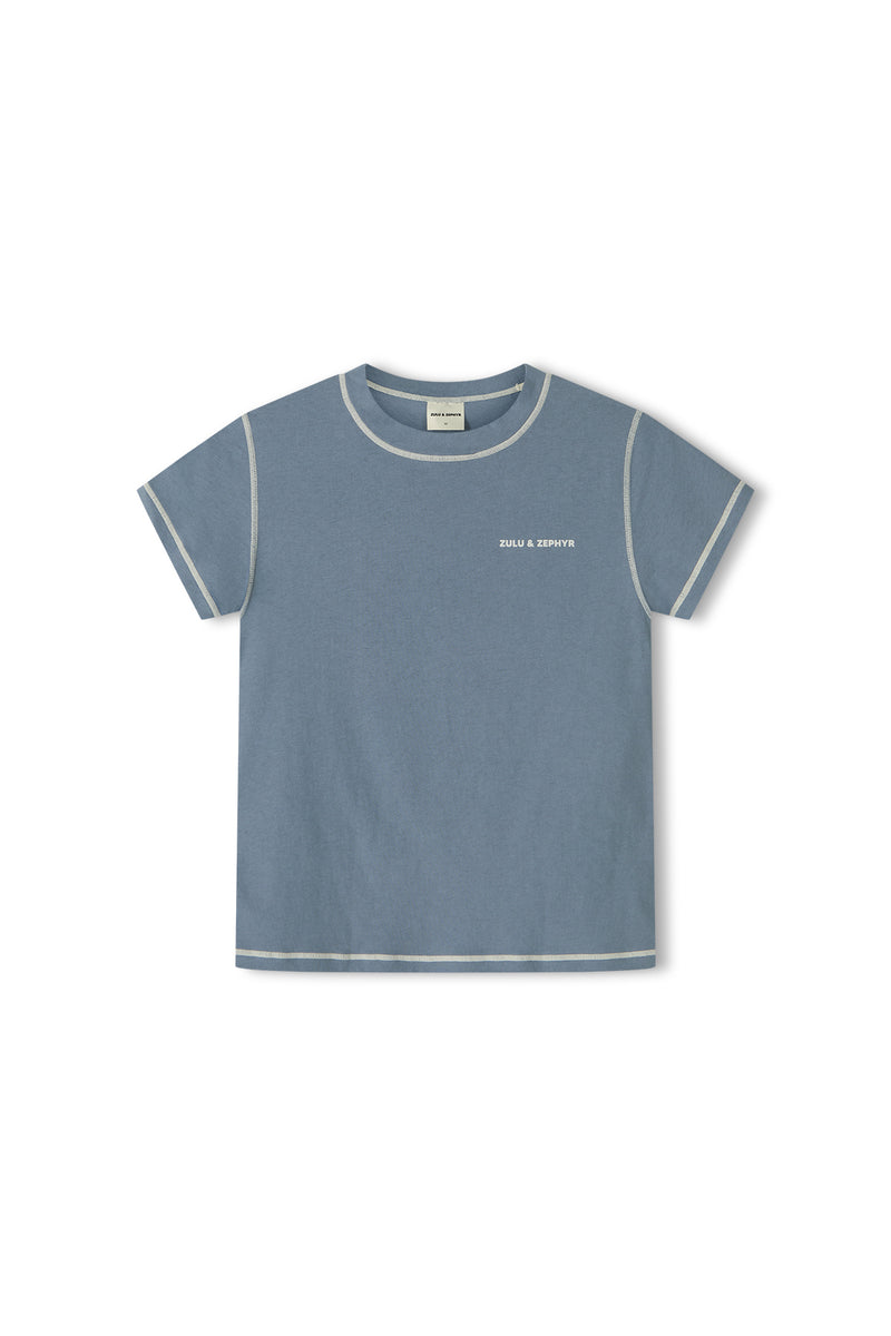 Zulu & Zephyr | Contrast T.Shirt - Denim Blue