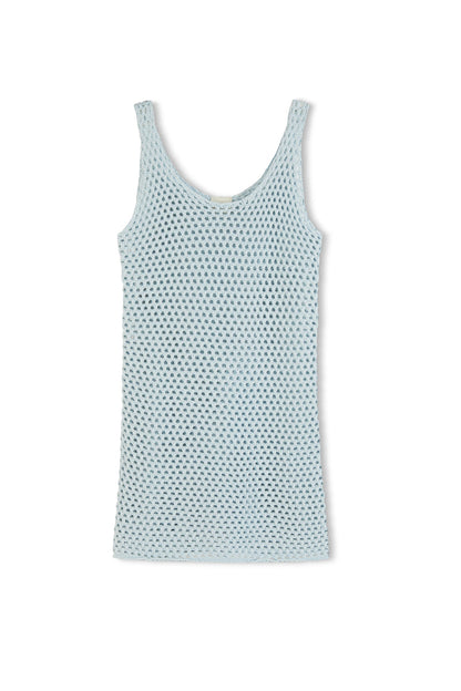 Zulu & Zephyr | Crochet Knit Mini Dress - Light Blue