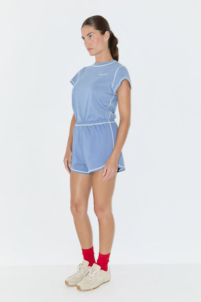 Zulu & Zephyr | Contrast Jersey Short - Denim Blue