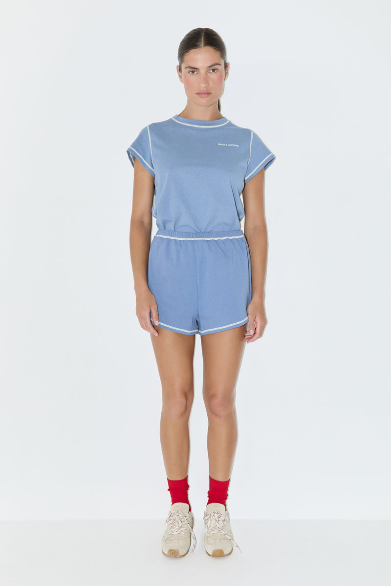 Zulu & Zephyr | Contrast Jersey Short - Denim Blue