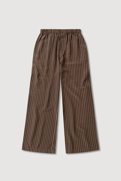 Assembly Label | Zayla Silk Stripe Pant - Cream/Espresso