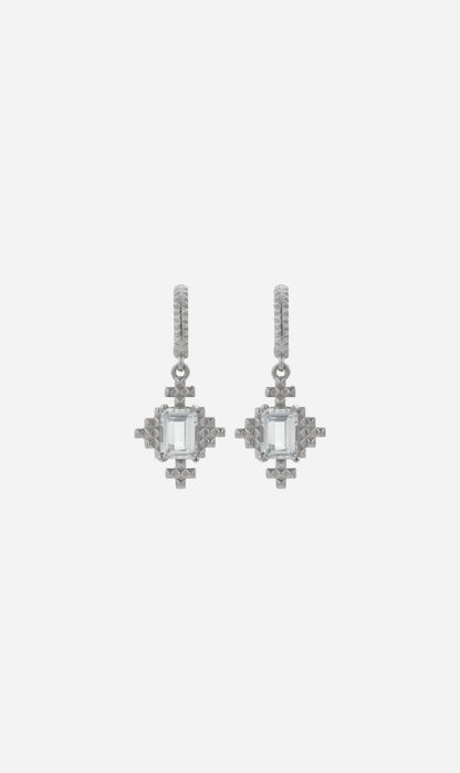 Zoe & Morgan | Reya Earrings - Silver/White Topaz