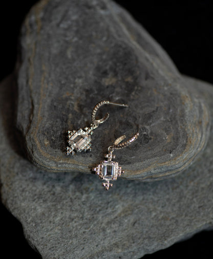 Zoe & Morgan | Reya Earrings - Silver/White Topaz