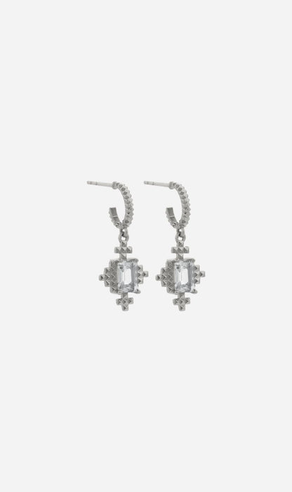 Zoe & Morgan | Reya Earrings - Silver/White Topaz