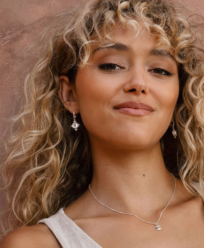 Zoe & Morgan | Reya Earrings - Silver/White Topaz