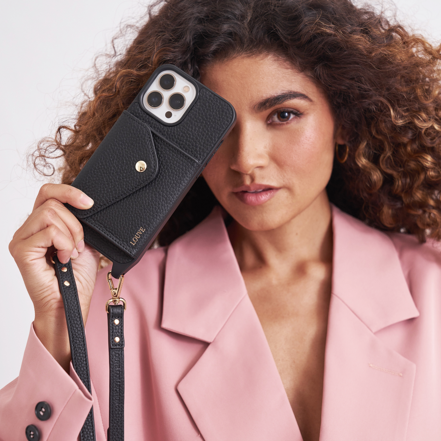 Louve | Zoe Black Leather Case IPhone