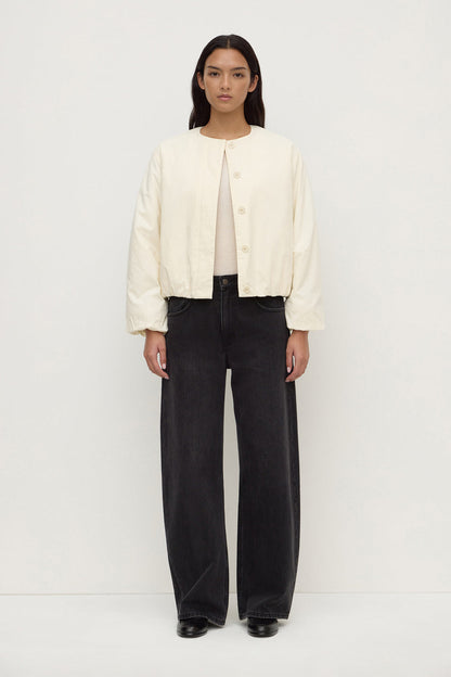 Assembly Label | Zoie Padded Bomber Jacket - Antique White