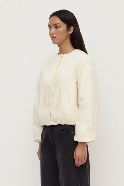 Assembly Label | Zoie Padded Bomber Jacket - Antique White