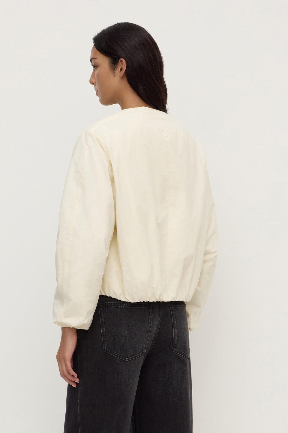 Assembly Label | Zoie Padded Bomber Jacket - Antique White