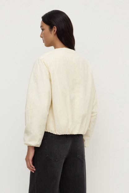 Assembly Label | Zoie Padded Bomber Jacket - Antique White