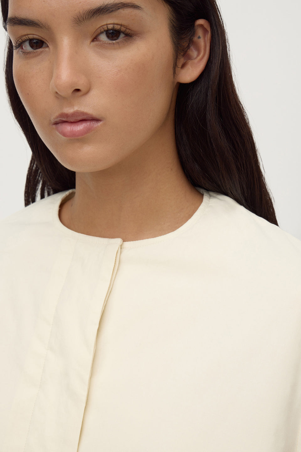 Assembly Label | Zoie Padded Bomber Jacket - Antique White