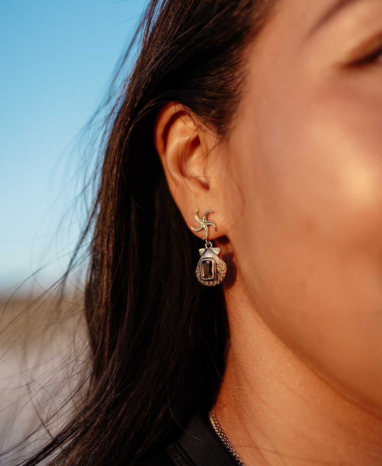 Zoe & Morgan | Alara Earrings - Gold Smokey Quartz