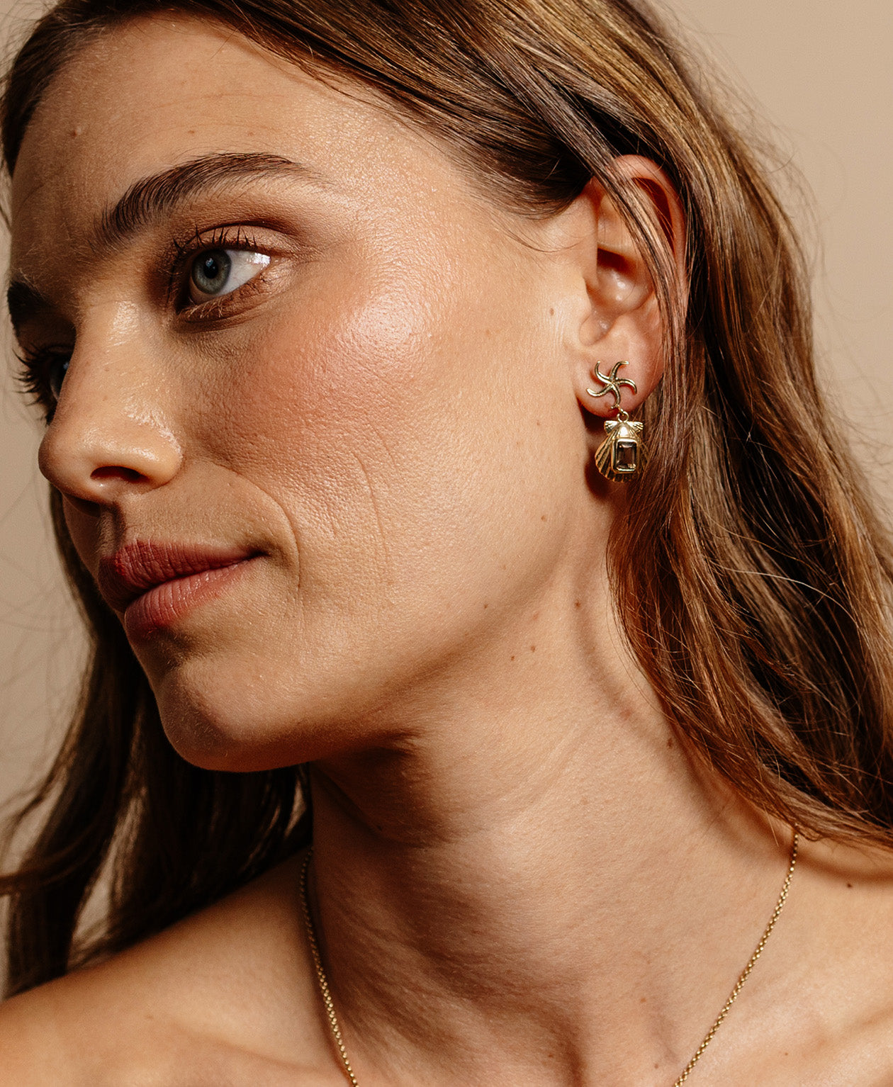 Zoe & Morgan | Alara Earrings - Gold Smokey Quartz