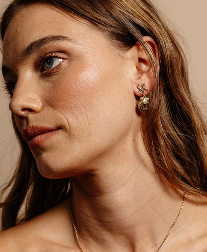 Zoe & Morgan | Alara Earrings - Gold Smokey Quartz