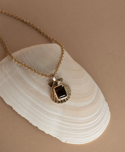 Zoe & Morgan | Alara Necklace - Gold Smokey Quartz