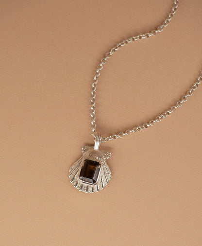 Zoe & Morgan | Alara Necklace - Silver Smokey Quartz