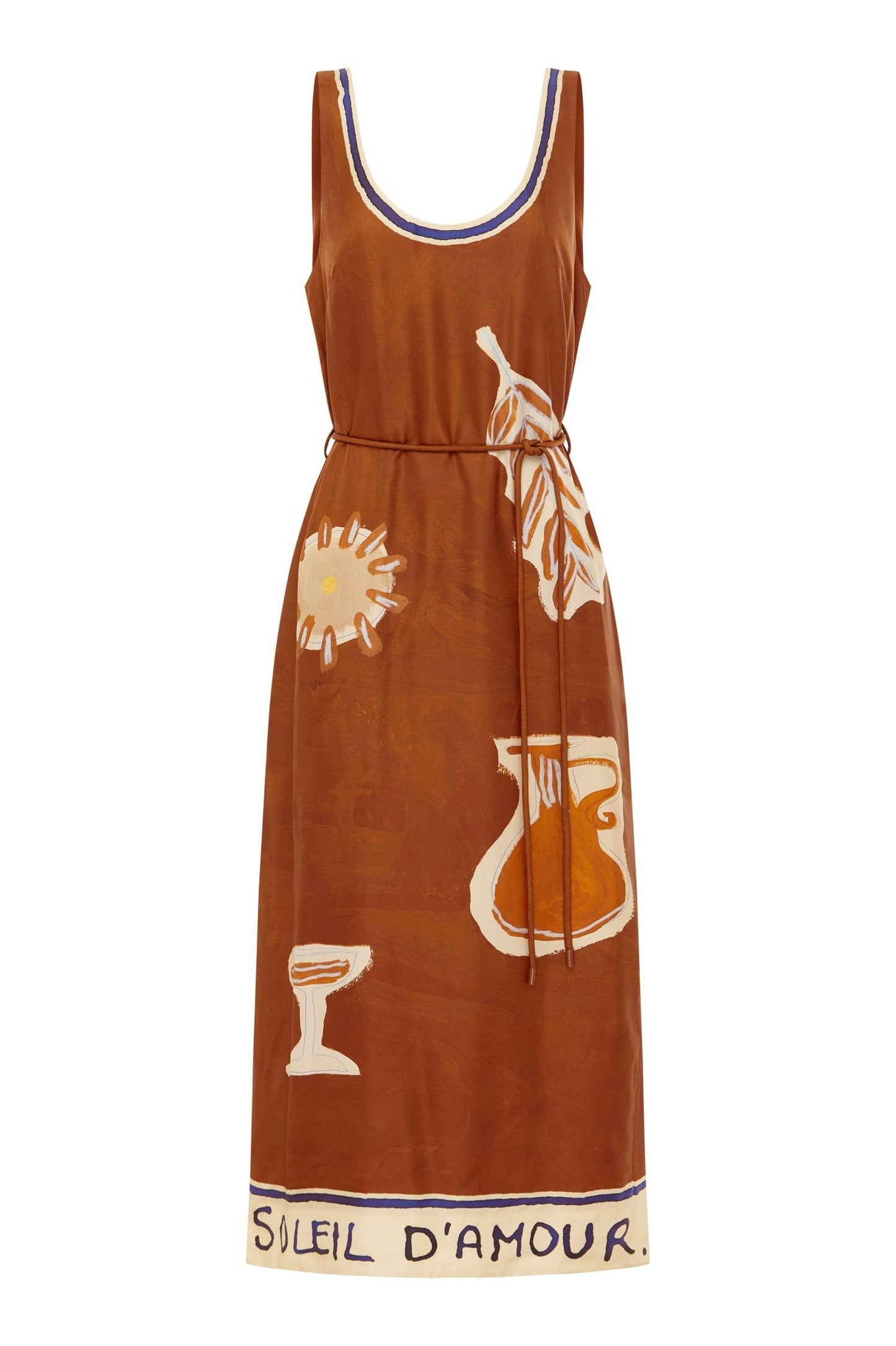Alemais | Soleil D'Amour Silk Midi Dress - Rust
