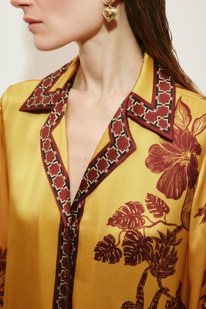 Alemais | Banana Blossom Silk Shirt Dress