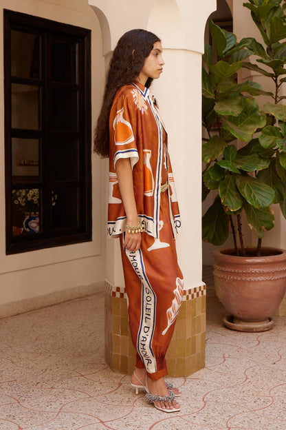 Alemais | Soleil D'Amour Silk Shirt - Rust