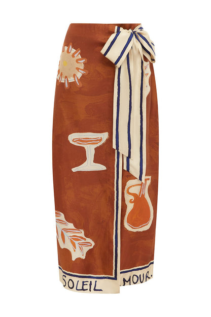 Alemais | Soleil D'Amour Silk Sarong - Rust