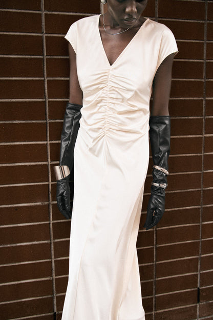 Third Form | Allure Gathered Tee Dress - Baby's Breath