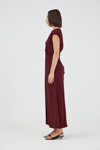 Third Form | Allure Gathered Tee Dress - Cabernet