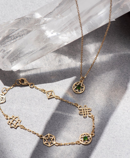 Zoe & Morgan | Aura Bracelet - Gold/Chrome Diopside