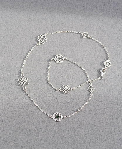 Zoe & Morgan | Aura Necklace - Silver/Chrome Diopside