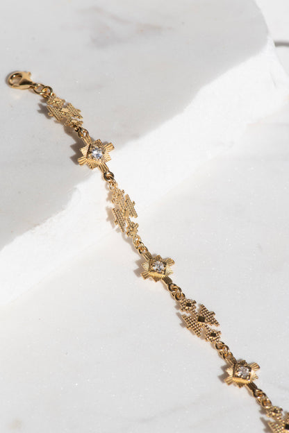 Zoe & Morgan | Ayllu Bracelet - Gold/White Zircon