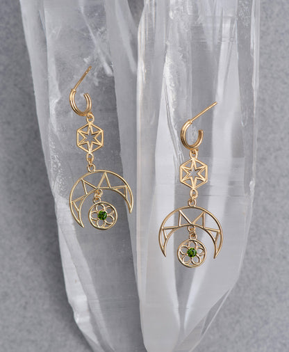 Zoe & Morgan | Balance Earrings - Gold/Chrome Diopside