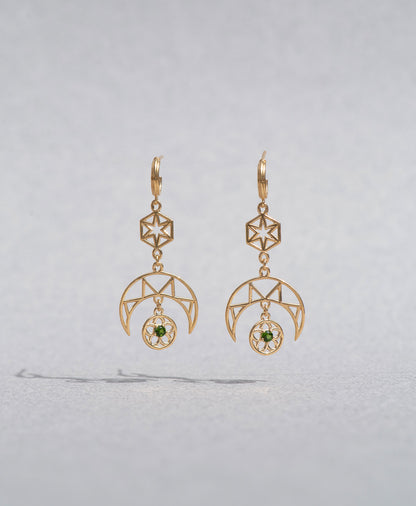 Zoe & Morgan | Balance Earrings - Gold/Chrome Diopside