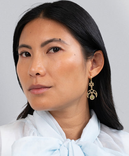 Zoe & Morgan | Balance Earrings - Gold/Chrome Diopside