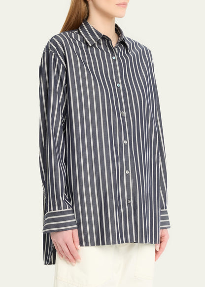 Nili Lotan | Yorke Shirt - Charcoal Stripe