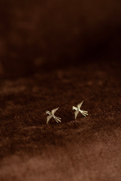 Zoe & Morgan | Birds Of A Feather Studs - Gold