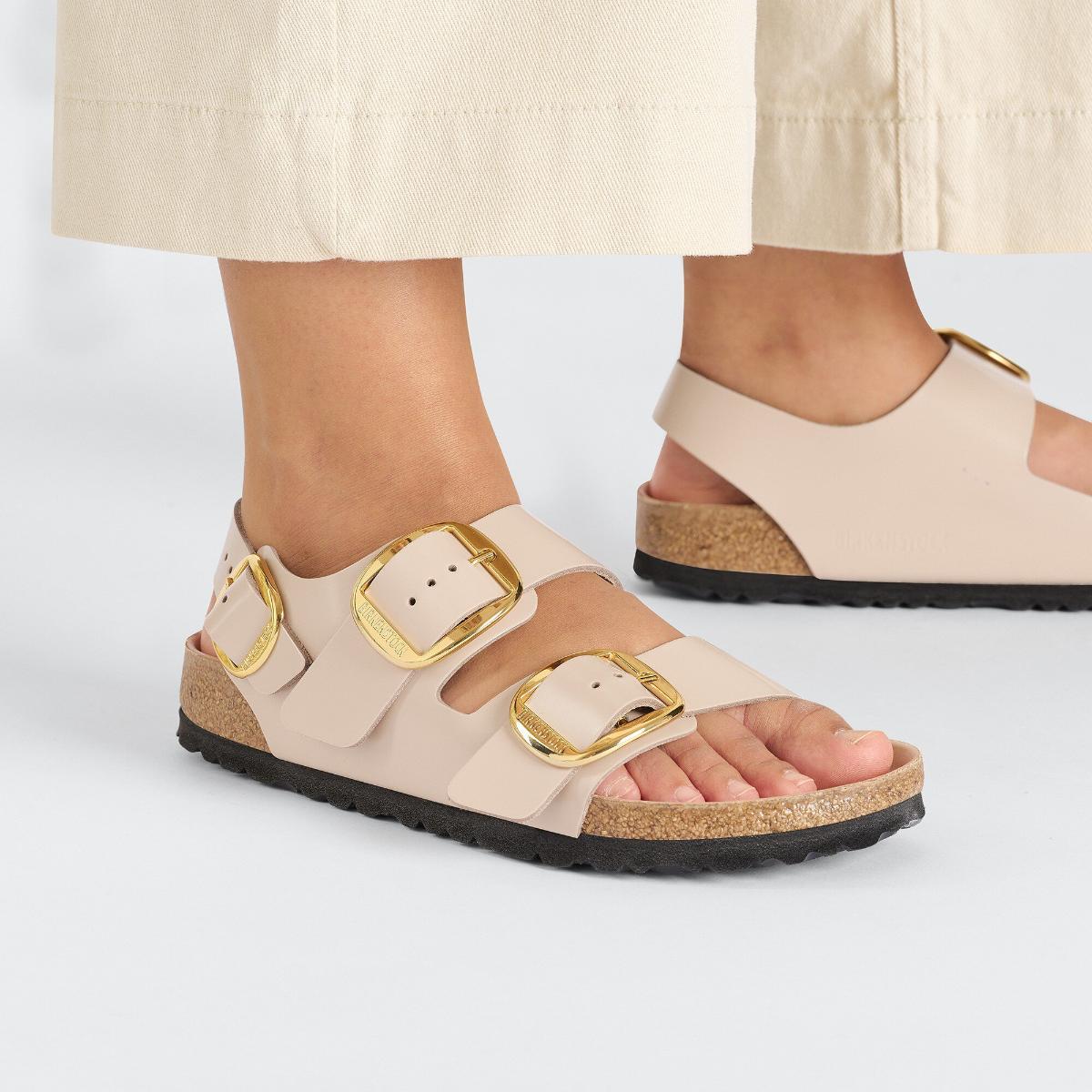 Birkenstock | Milano Big Buckle High Shine Regular - New Beige