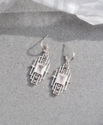 Zoe & Morgan | Bliss Earrings - Silver/Rose Quartz