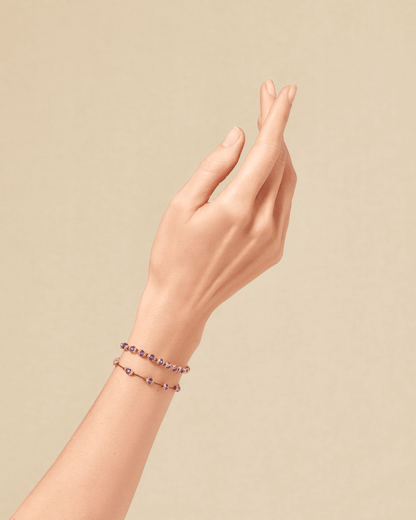Tityaravy | Peony Bracelet - Ametyst Beige