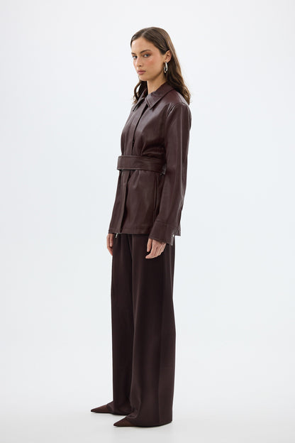 Bubish | Ellery Faux Leather Jacket - Bordeaux