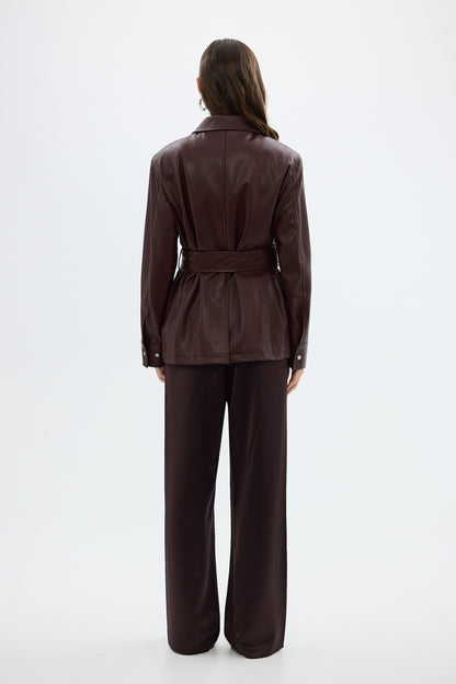 Bubish | Ellery Faux Leather Jacket - Bordeaux