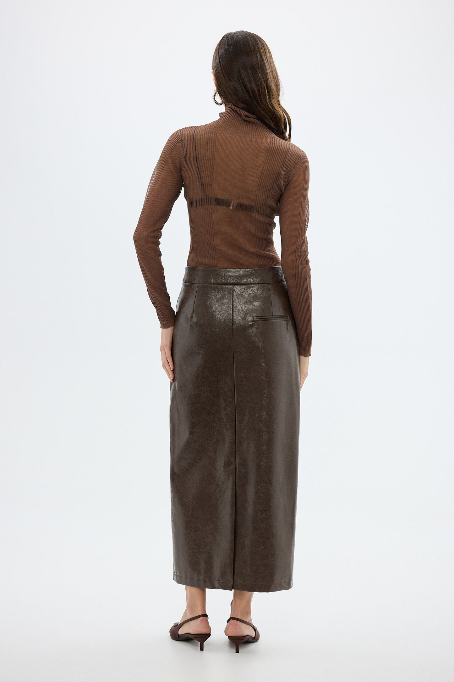 Bubish | Riley Sheer Long Sleeve Top - Chocolate