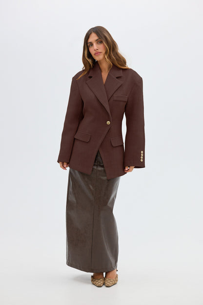 Bubish | Saskia Cinched Blazer - Chocolate
