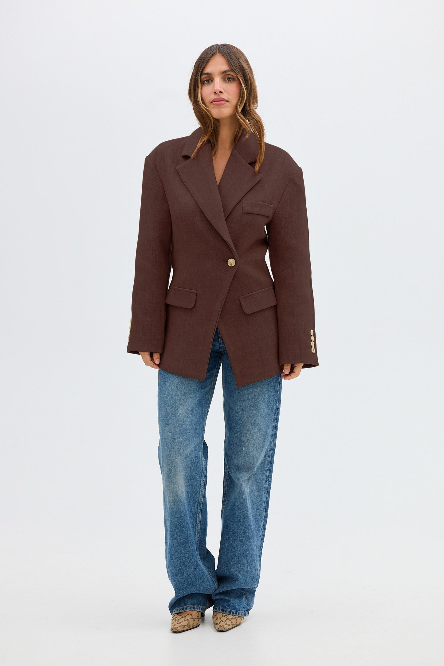 Bubish | Saskia Cinched Blazer - Chocolate
