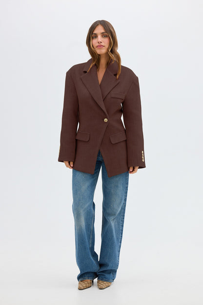 Bubish | Saskia Cinched Blazer - Chocolate