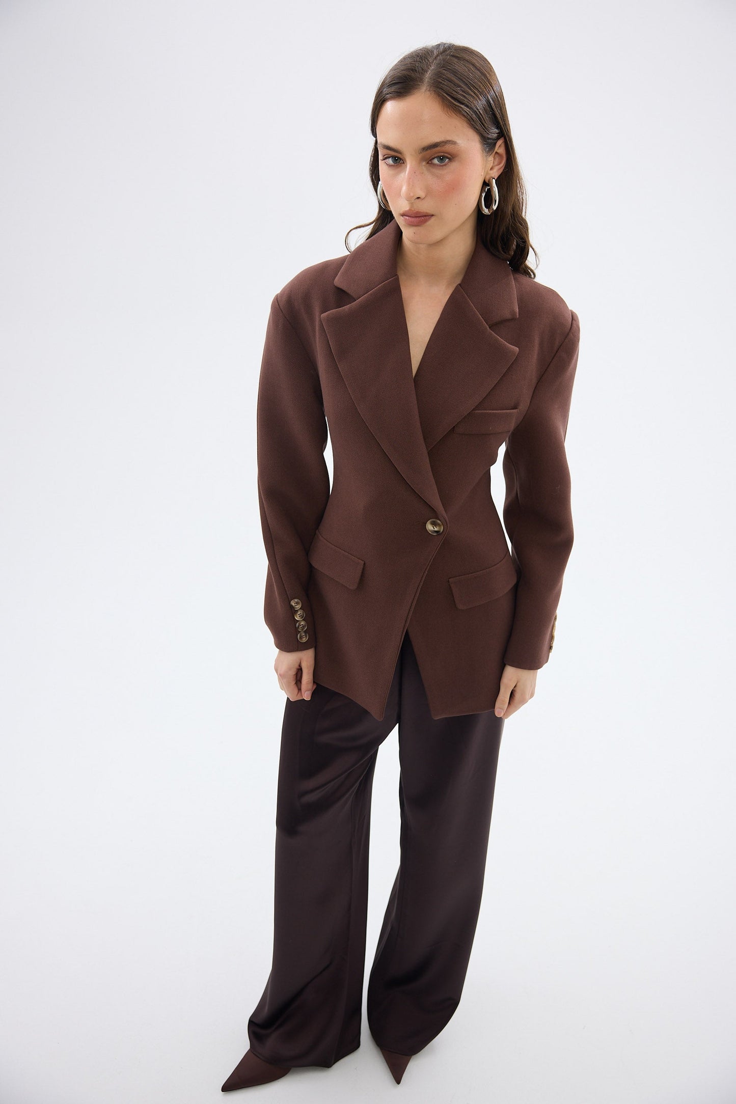 Bubish | Saskia Cinched Blazer - Chocolate