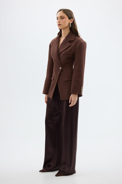 Bubish | Saskia Cinched Blazer - Chocolate