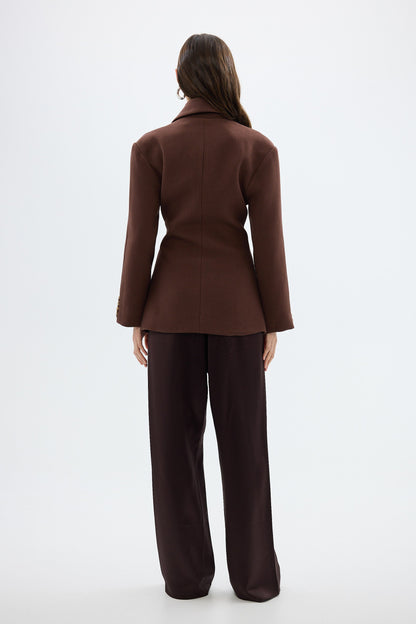 Bubish | Saskia Cinched Blazer - Chocolate