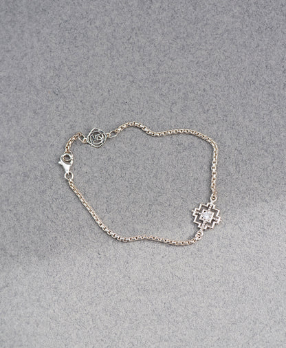 Zoe & Morgan | Centered Bracelet - Silver/White Zircon