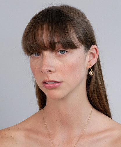 Zoe & Morgan | Centered Earrings - Gold/White Zircon