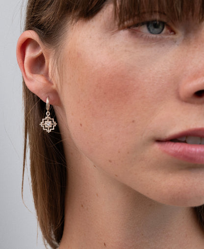 Zoe & Morgan | Centered Earrings - Silver/White Zircon