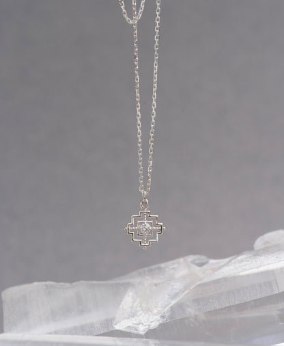 Zoe & Morgan | Centered Necklace - Silver/White Zircon